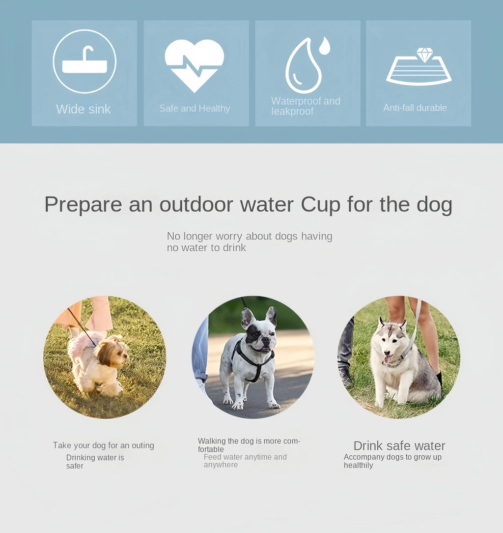 Portable Water Bottle with Food and Water Container for Pets