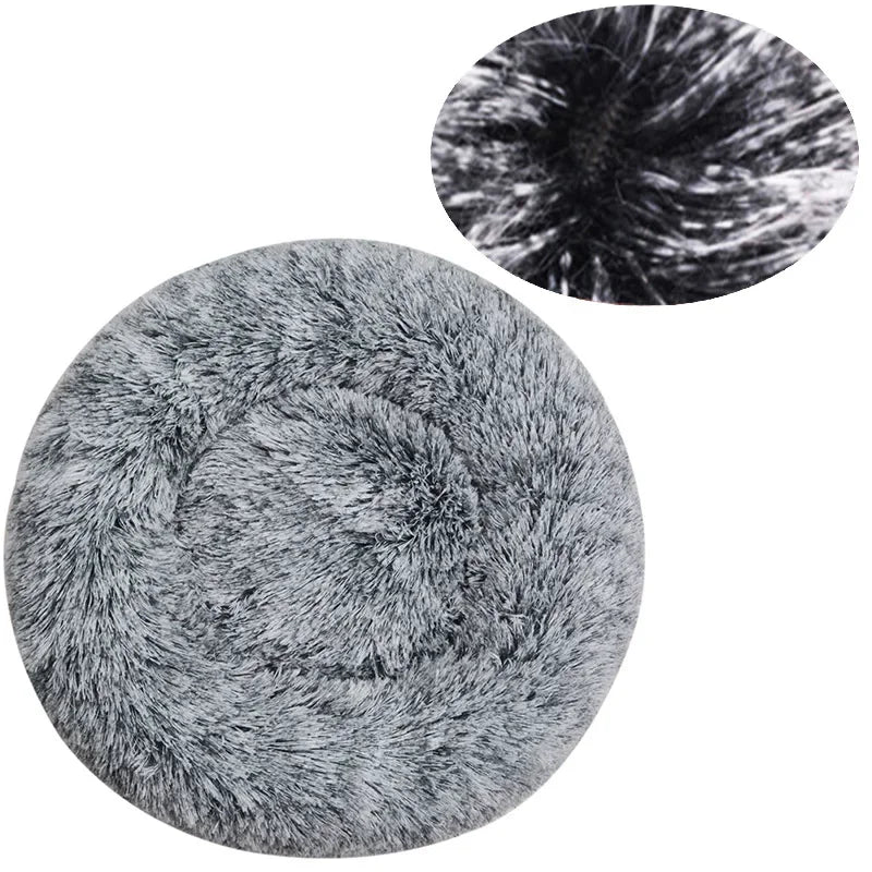40-90cm 6 Sizes Round Pet Bed for Large Dog Bed Super Soft Cat Bed Plush Dog House for Medium Dog House Winter Warm Sleeping